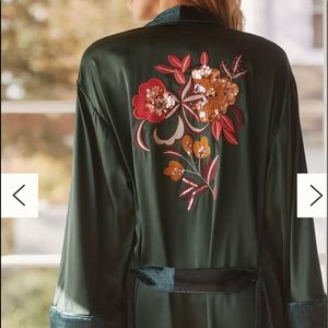 Anthropologie Floral Sequined Robe